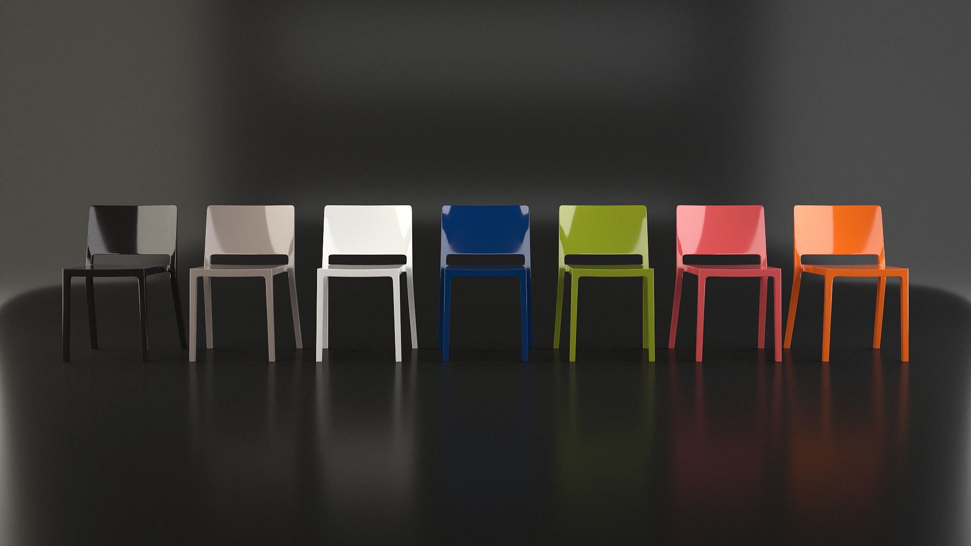 Lizz Chair set Low-poly 3D model_3