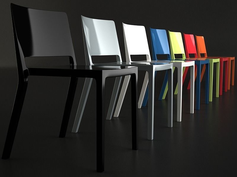 Lizz Chair set Low-poly 3D model_7