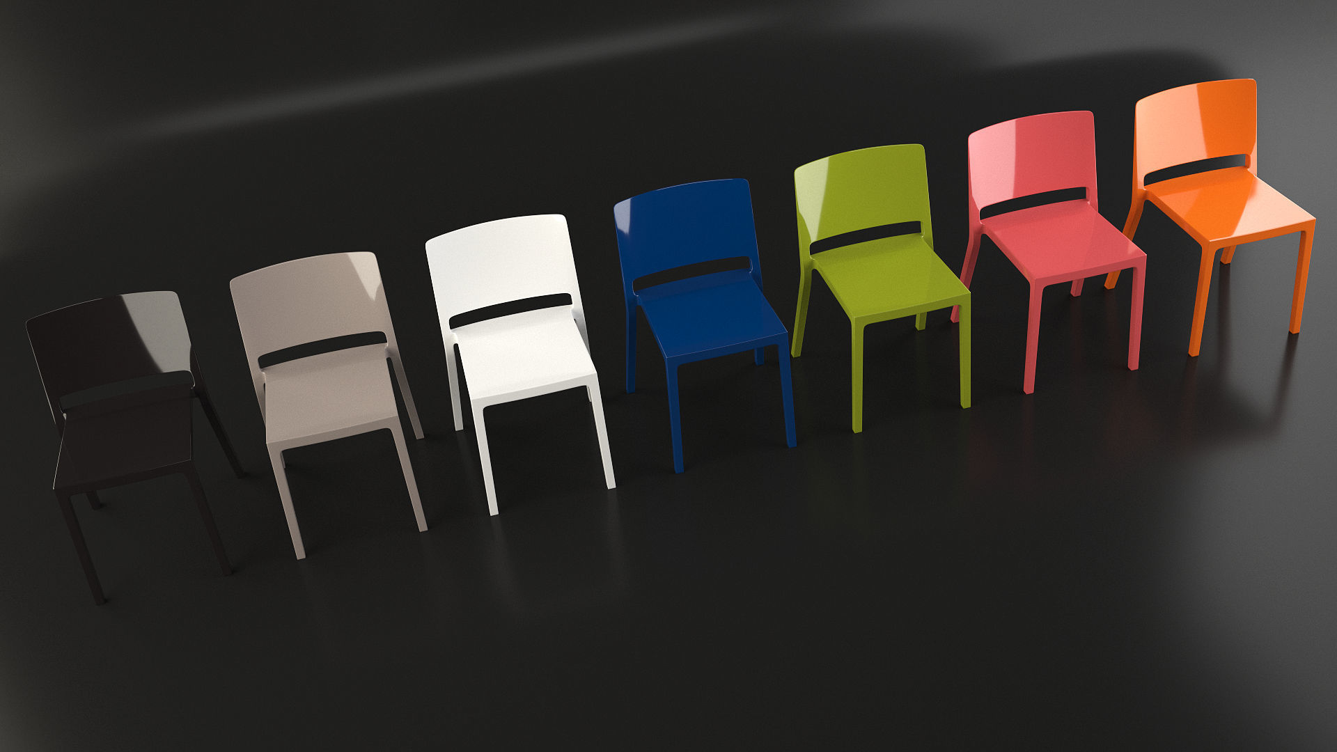 Lizz Chair set Low-poly 3D model_2