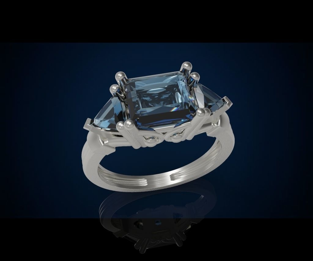 Three gemstone ring  Cg 3 19 3D print model_1