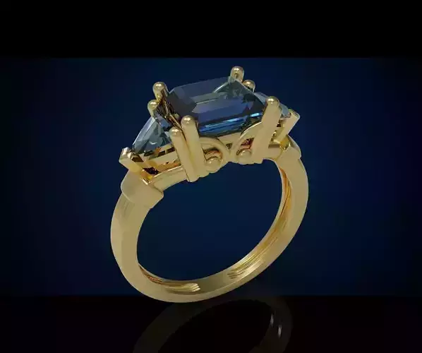 Three gemstone ring  Cg 3 19 3D print model