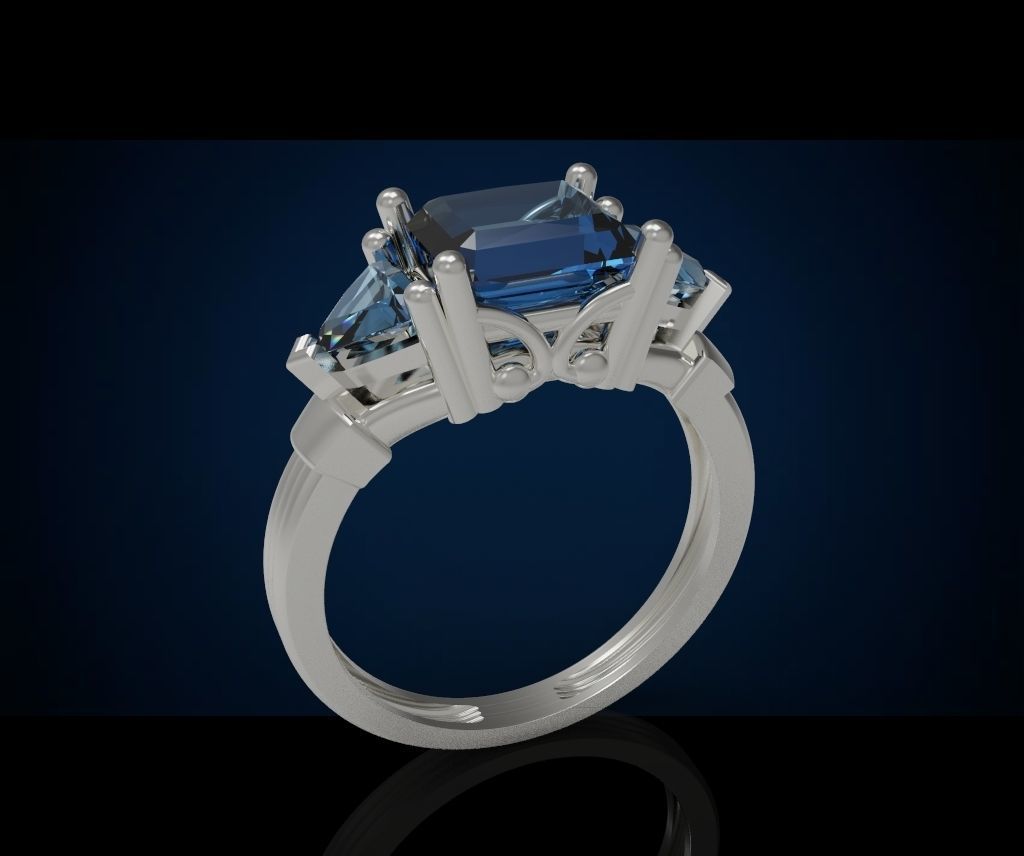 Three gemstone ring  Cg 3 19 3D print model_11