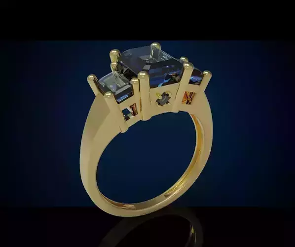 Three gemstone ring  Cg 3 20 3D print model