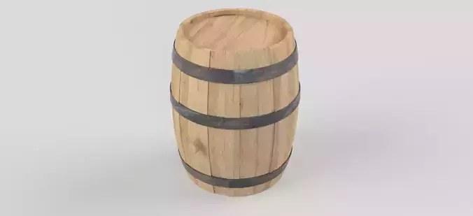 Wooden Wine Barrel 3D model