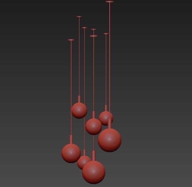 Glass Pendant Light 3D model_1