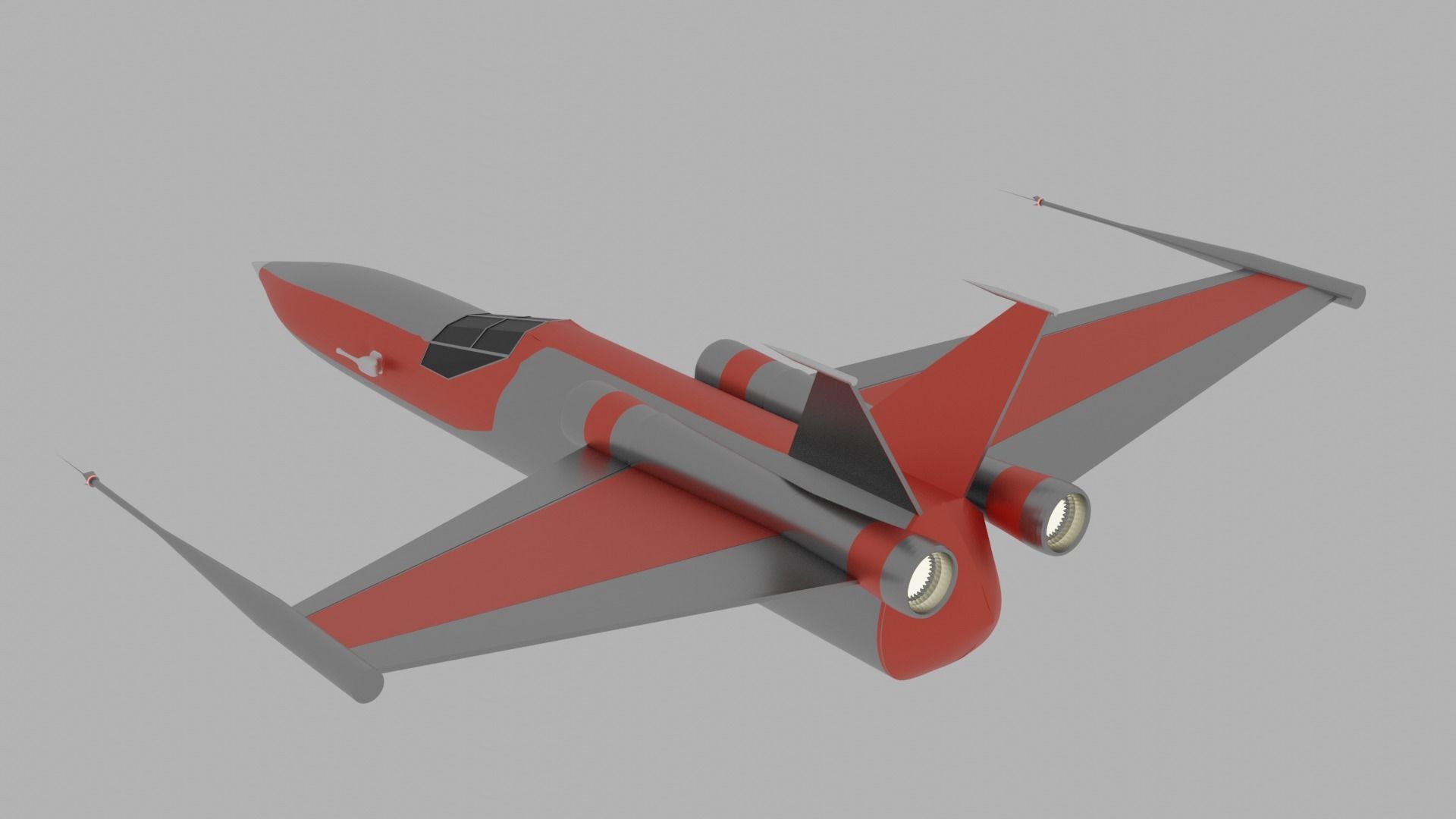 Spacecraft star wars fighter jet Free 3D model_2