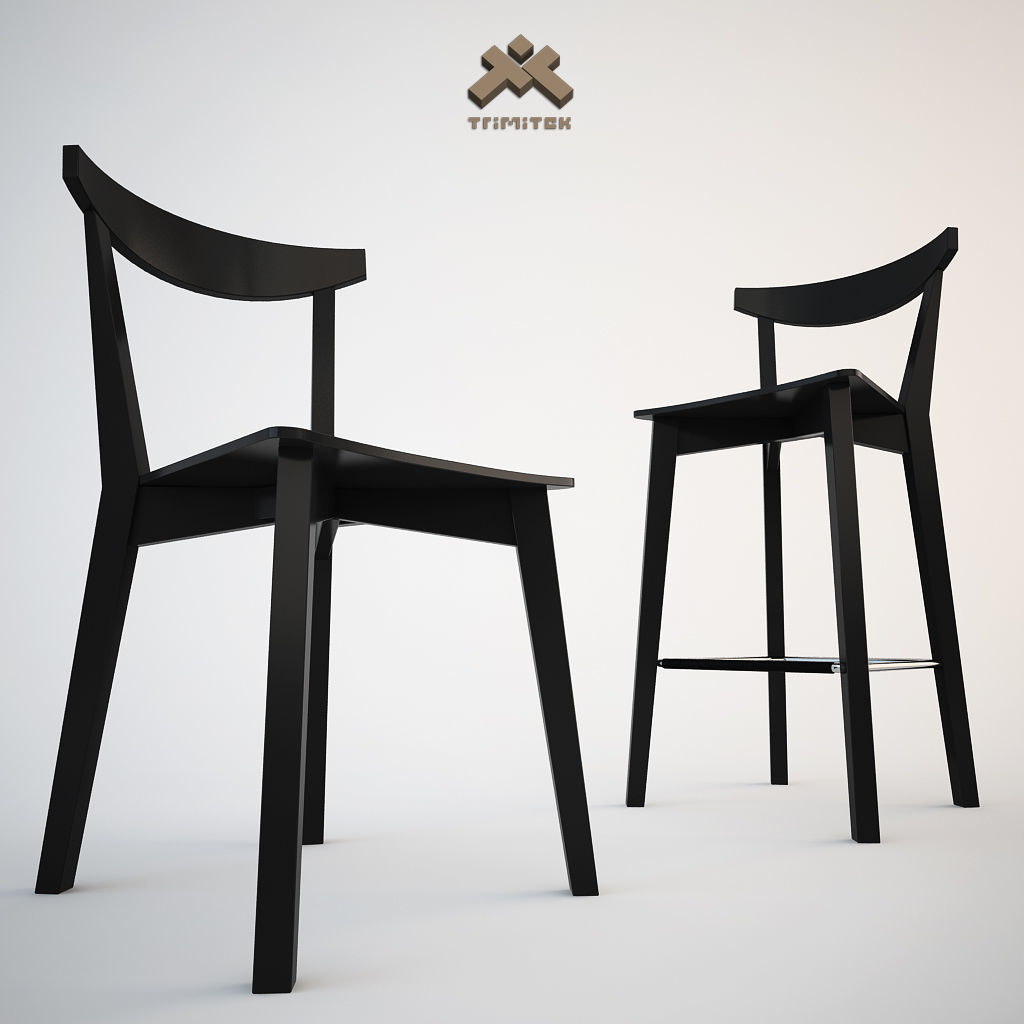 Evergreen Dining Chair and Barstool Set 3D Model Collection_30