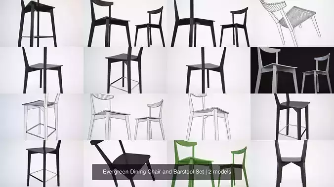 Evergreen Dining Chair and Barstool Set