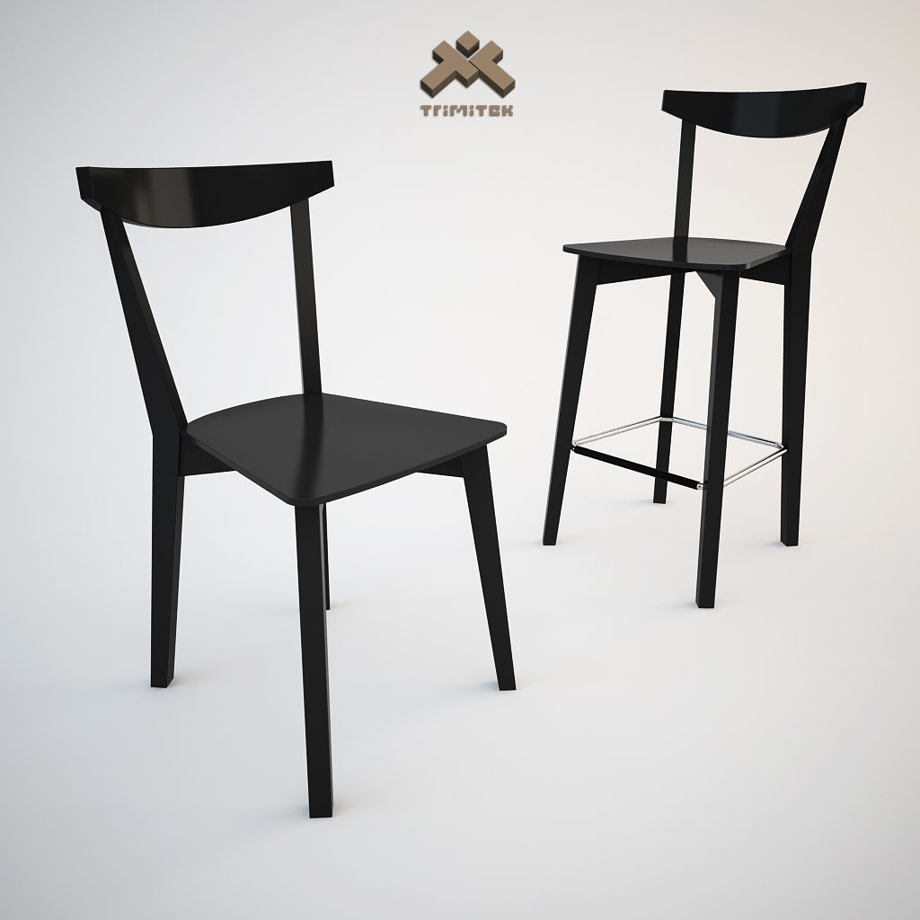 Evergreen Dining Chair and Barstool Set 3D Model Collection_34