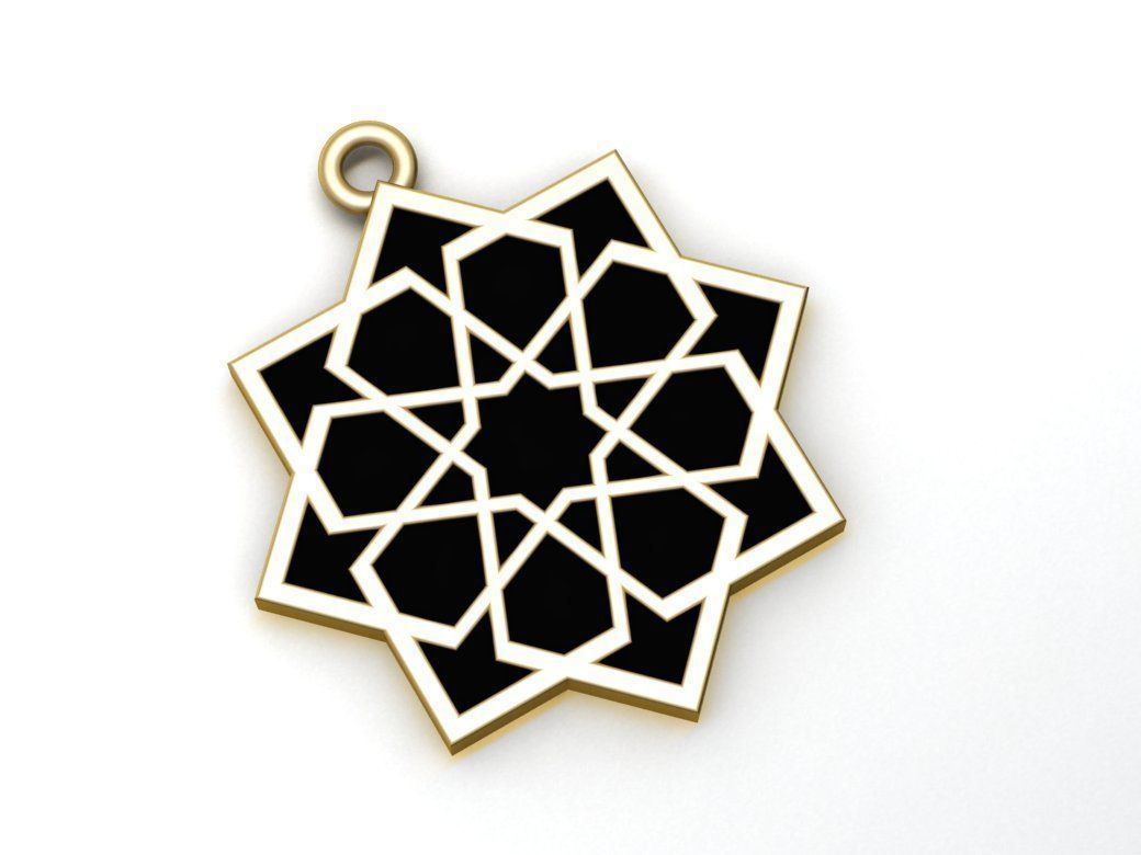 David Star Necklace 02 3D print model_3