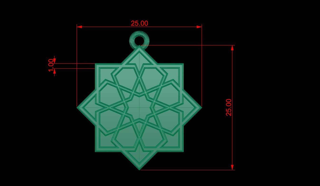 David Star Necklace 02 3D print model_5