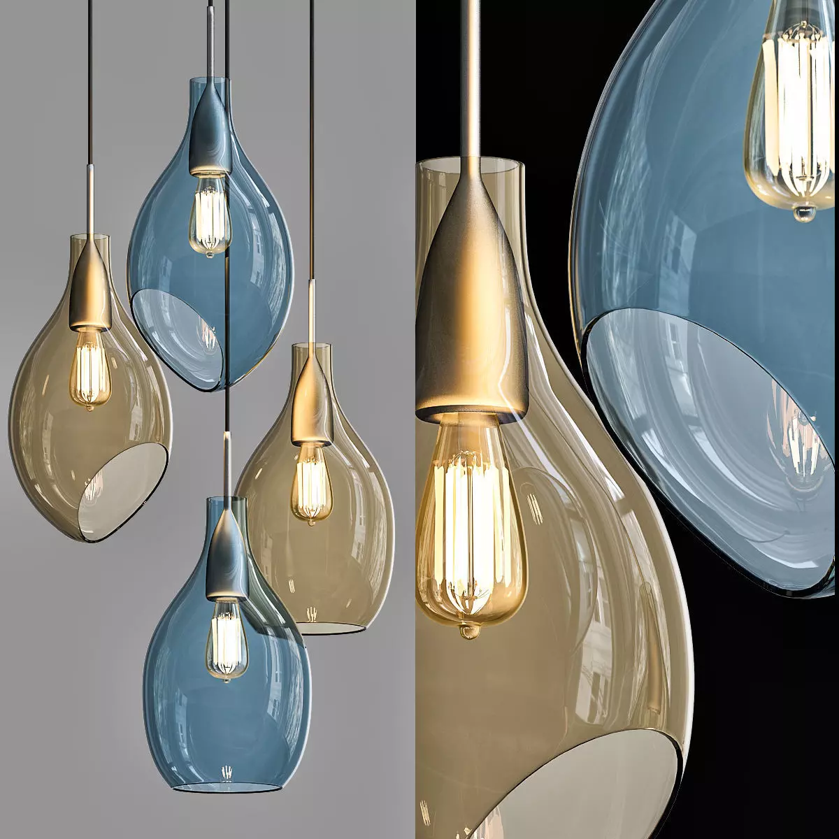 YBFQ LED Elegante pentant 3D model_0