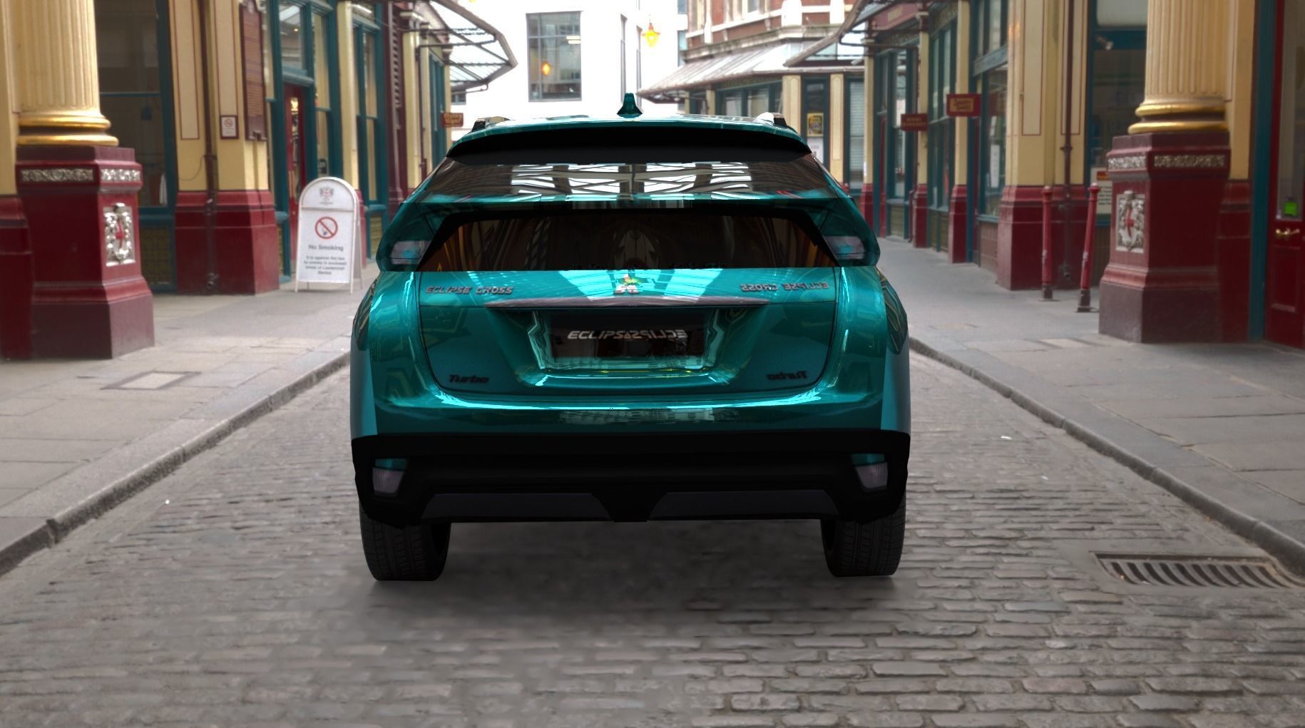 mitsubishi eclipse cross turquoise 3D model_3