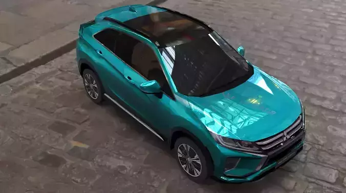 mitsubishi eclipse cross turquoise 3D model
