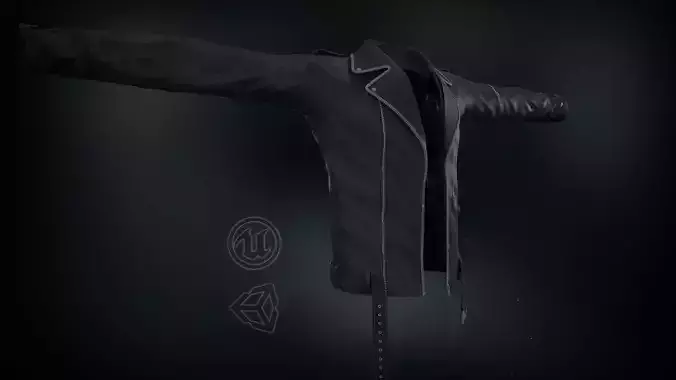 Black Jacket Low-poly 3D model