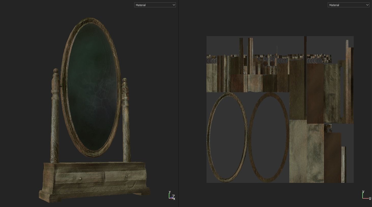 mirror with blackboard Low-poly 3D model_3