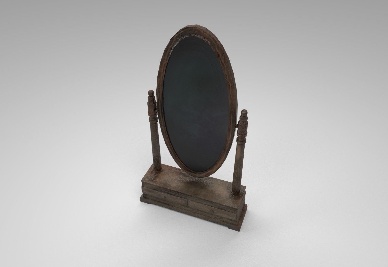mirror with blackboard Low-poly 3D model_4