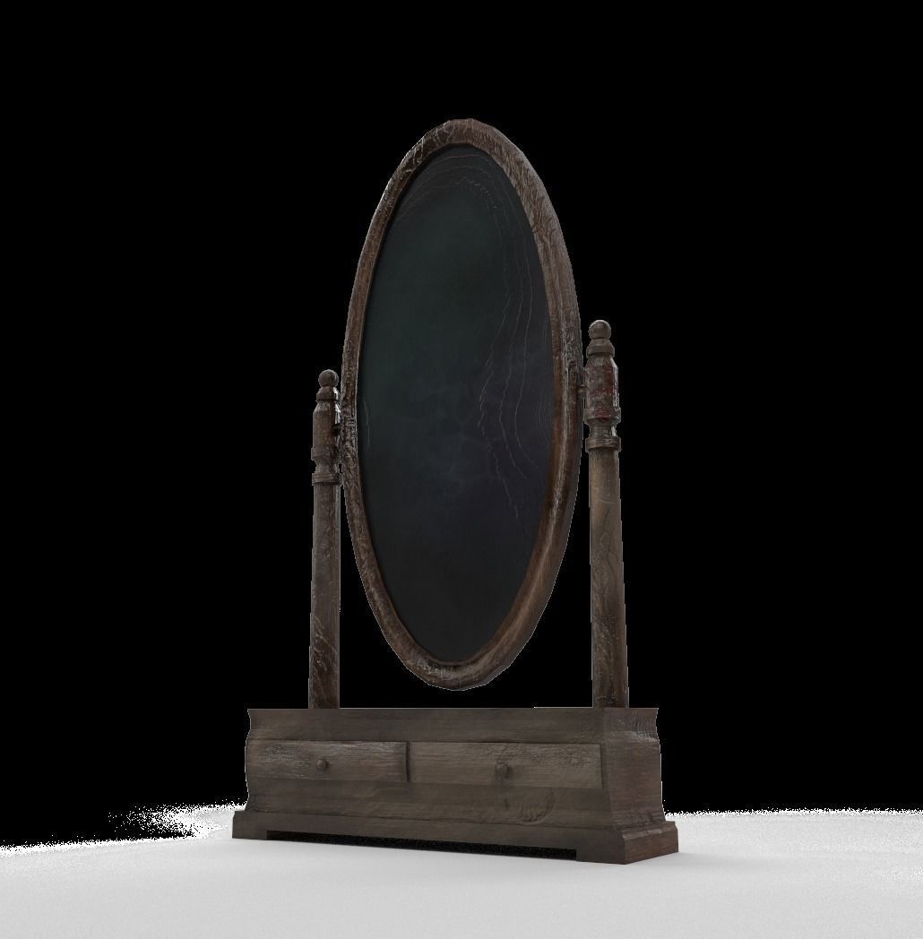mirror with blackboard Low-poly 3D model_1