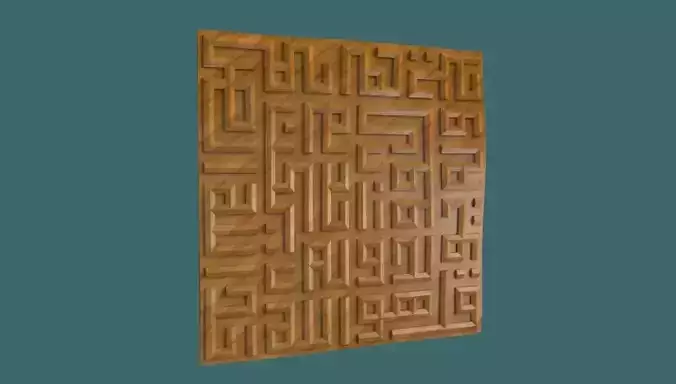 Quran surah al ikhlas kufi calligraphy 3d stl  for cnc  Carving 3D print model