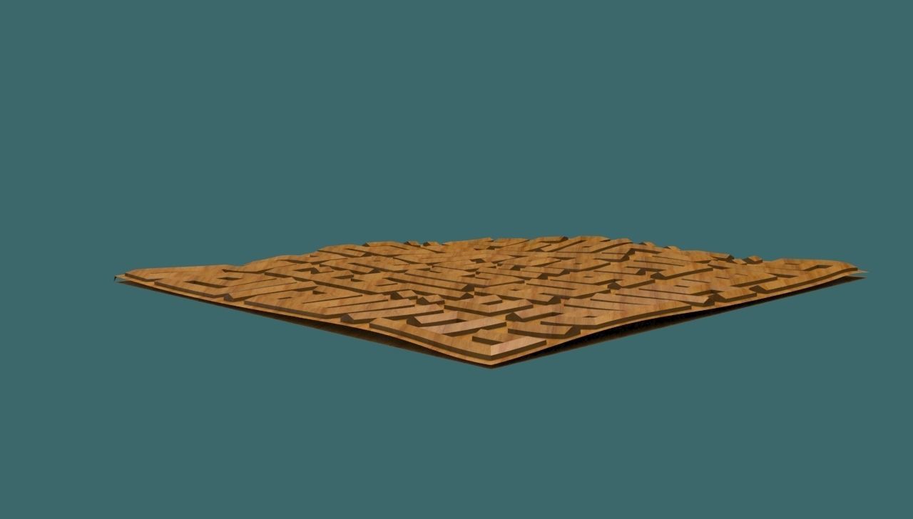 Quran surah al ikhlas kufi calligraphy 3d stl  for cnc  Carving 3D print model_5