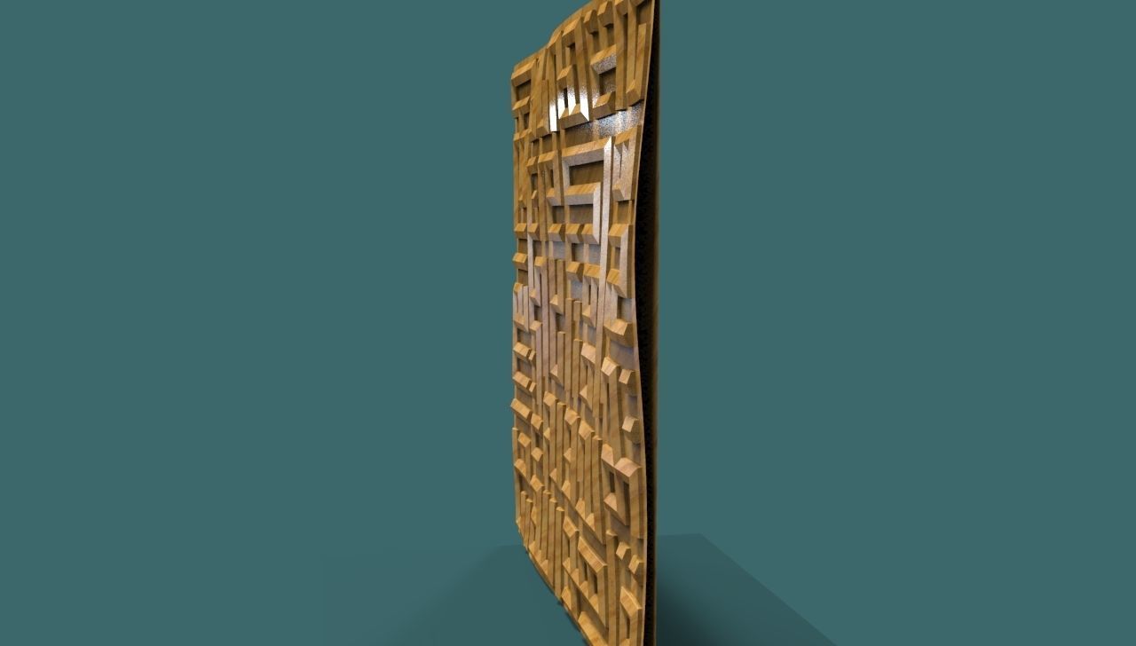 Quran surah al ikhlas kufi calligraphy 3d stl  for cnc  Carving 3D print model_4