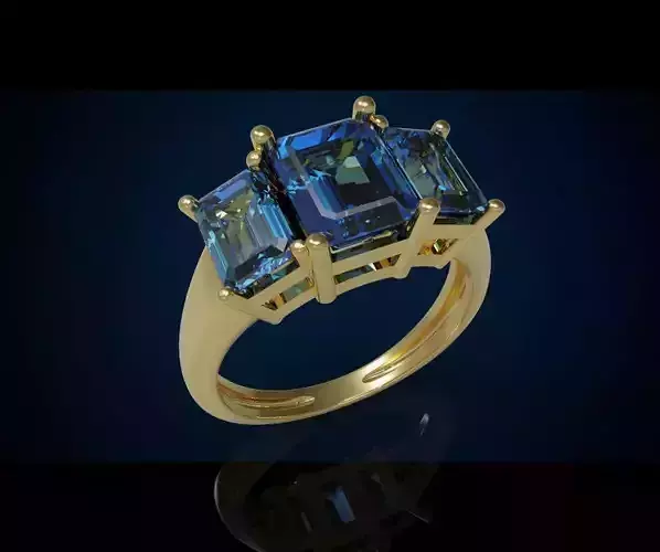 Three gemstone ring  Cg 3 22 3D print model