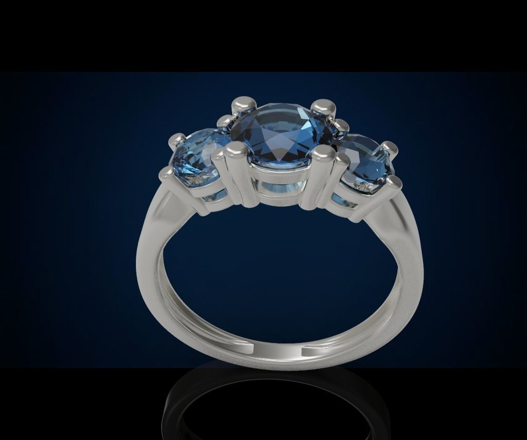 Three gemstone ring  Cg 3 24 3D print model_17
