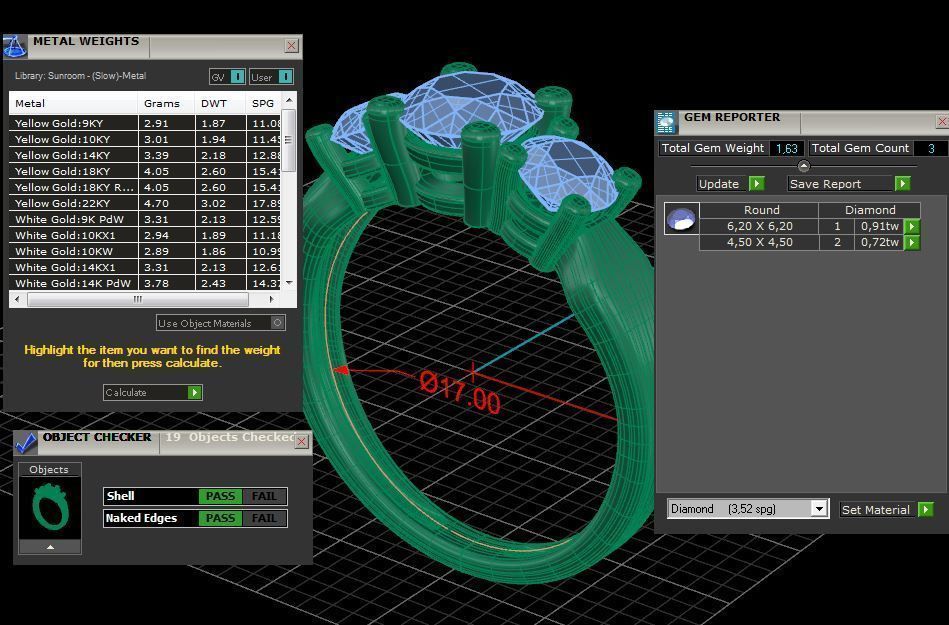 Three gemstone ring  Cg 3 24 3D print model_2