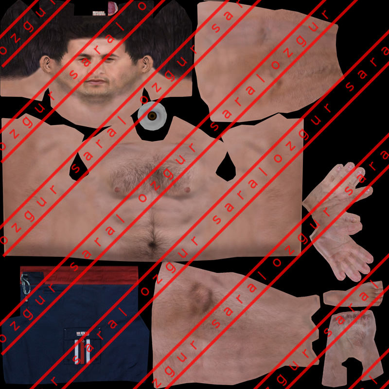 Man in swim trunks Low-poly 3D model_6