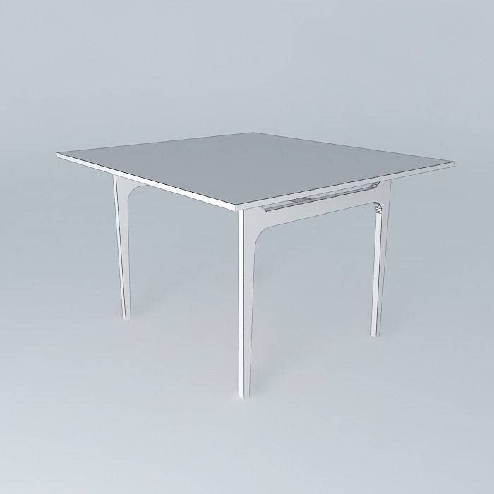 Modern glass table Free 3D model_3