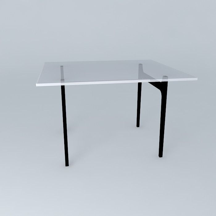 Modern glass table Free 3D model_2