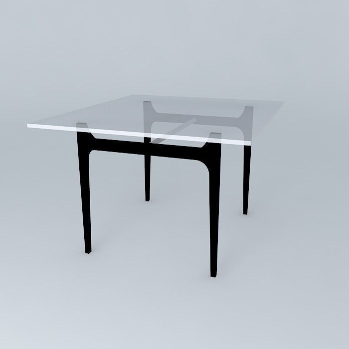 Modern glass table Free 3D model_1