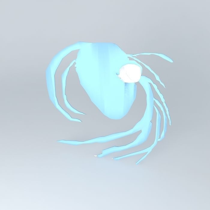 face fish with long hair Free 3D model_1