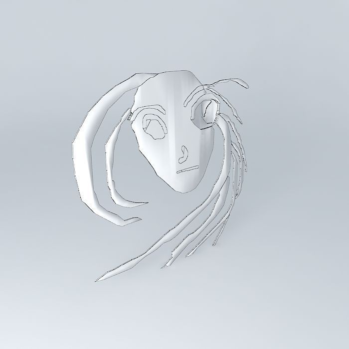 face fish with long hair Free 3D model_4