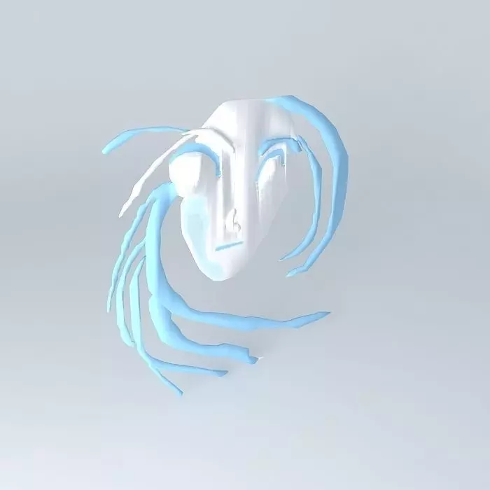 face fish with long hair Free 3D model_0