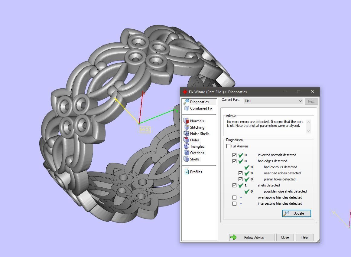 Pattern Ring with small gems 3D print model_4