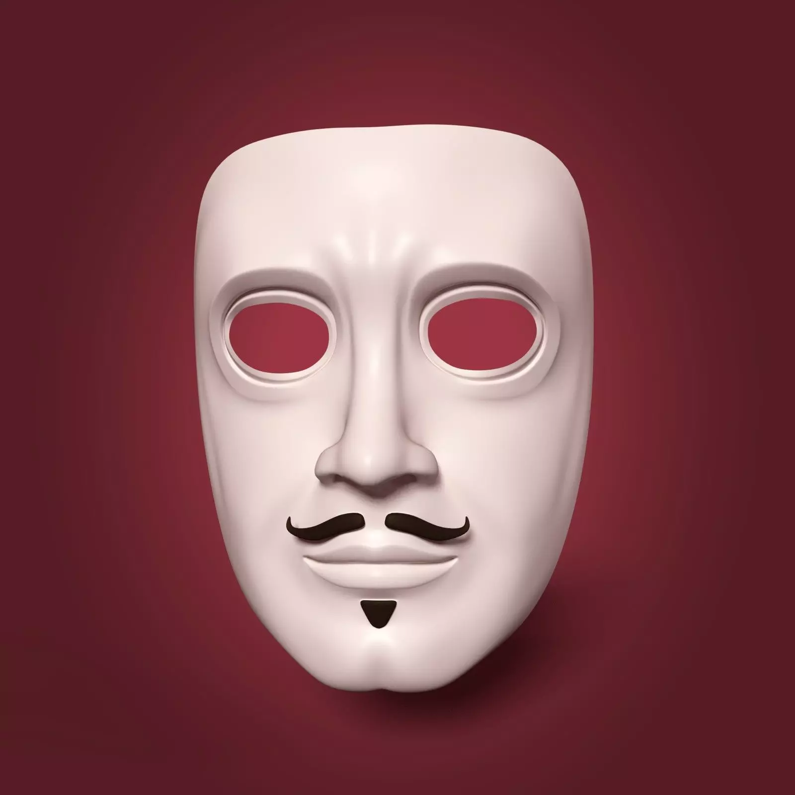 Disguise - Gang - Theater - Man Mask Low-poly 3D model