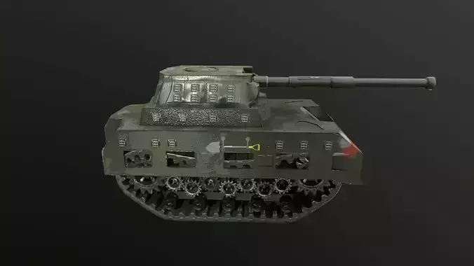 Tank low poly animated Low-poly 3D model