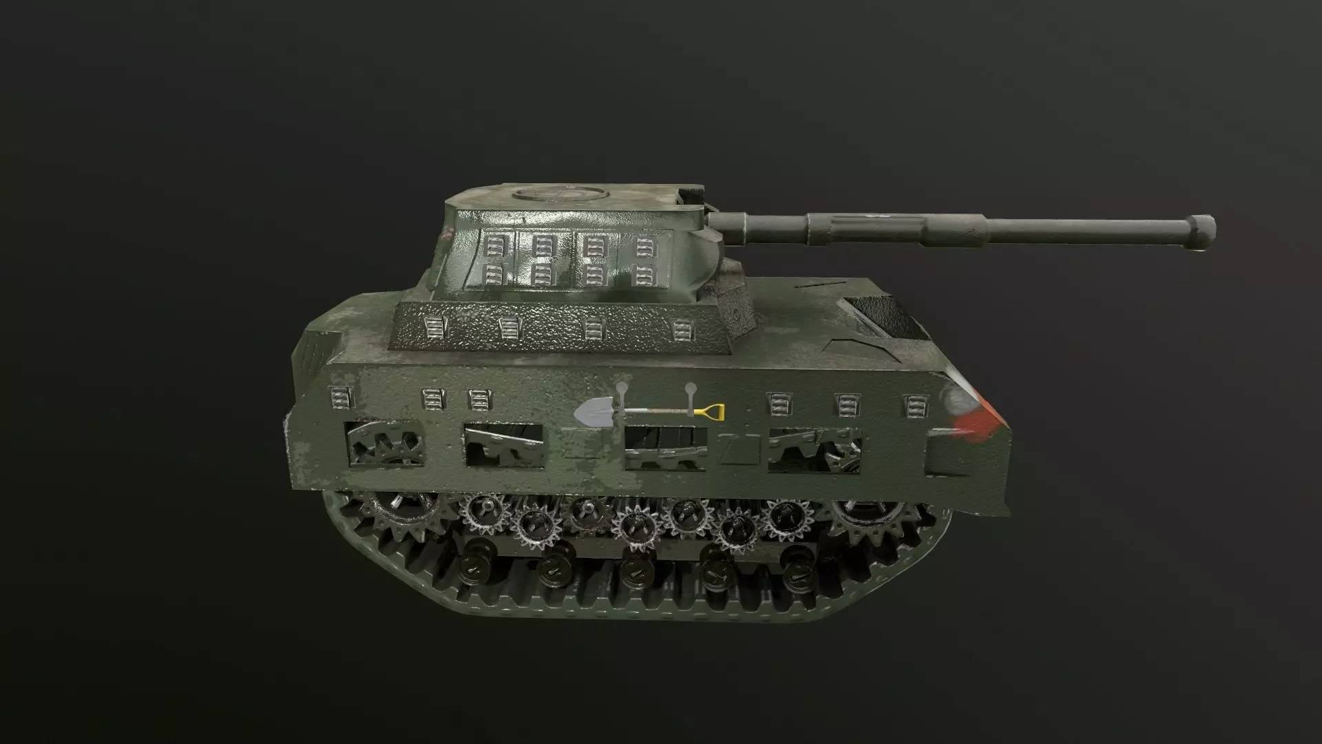 Tank low poly animated Low-poly 3D model