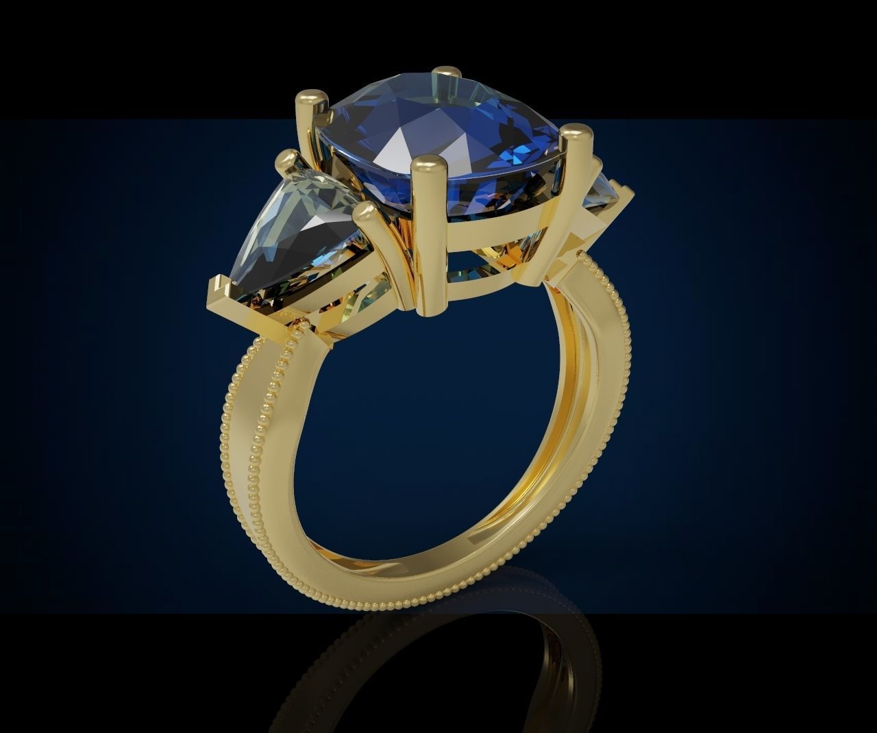 Three gemstone pack ring  3D Model Collection_36