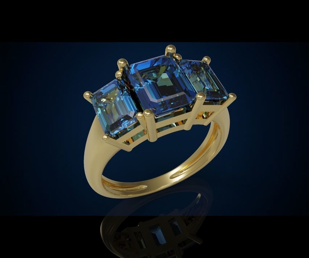Three gemstone pack ring  3D Model Collection_46