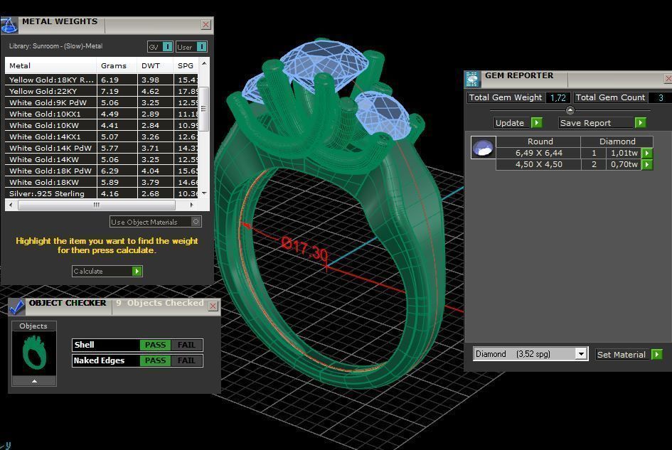 Three gemstone pack ring  3D Model Collection_53