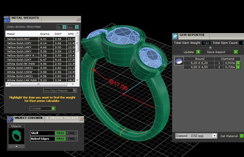 Three gemstone pack ring  3D Model Collection_27