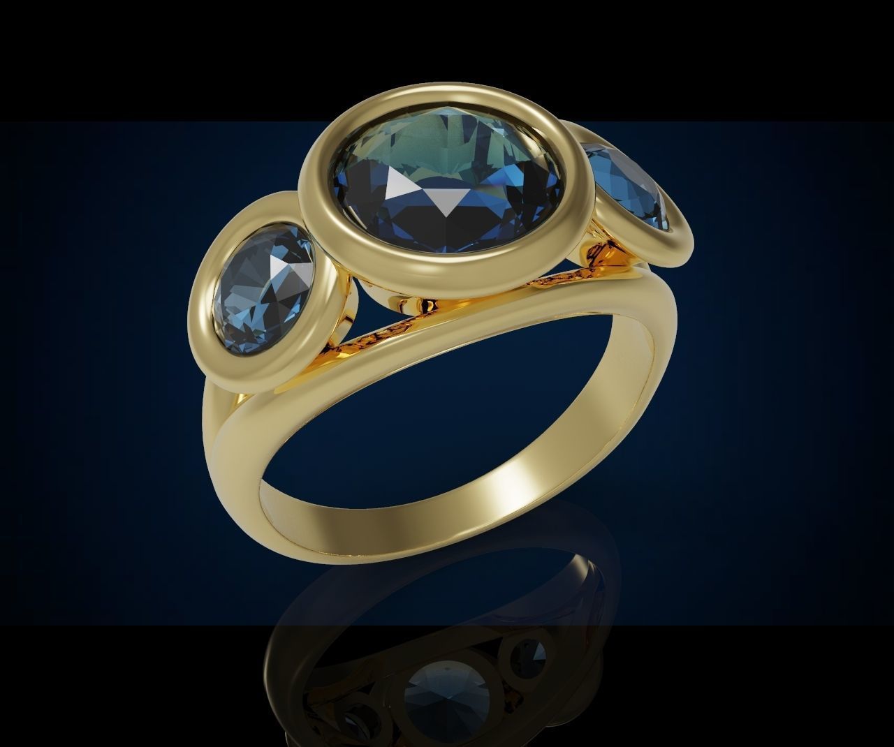 Three gemstone pack ring  3D Model Collection_20