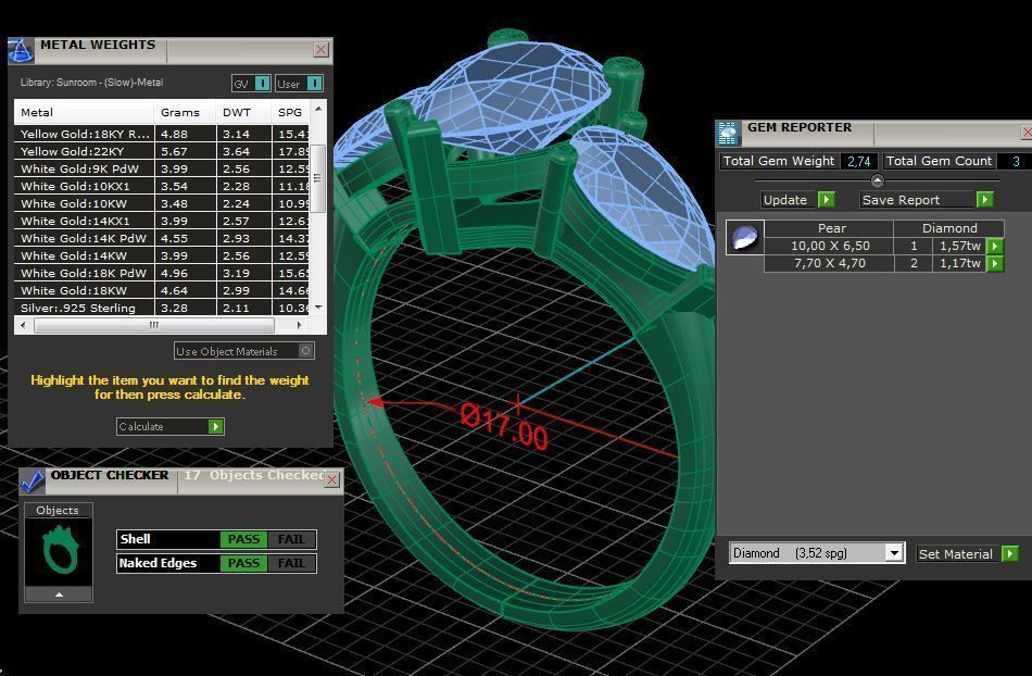 Three gemstone pack ring  3D Model Collection_49