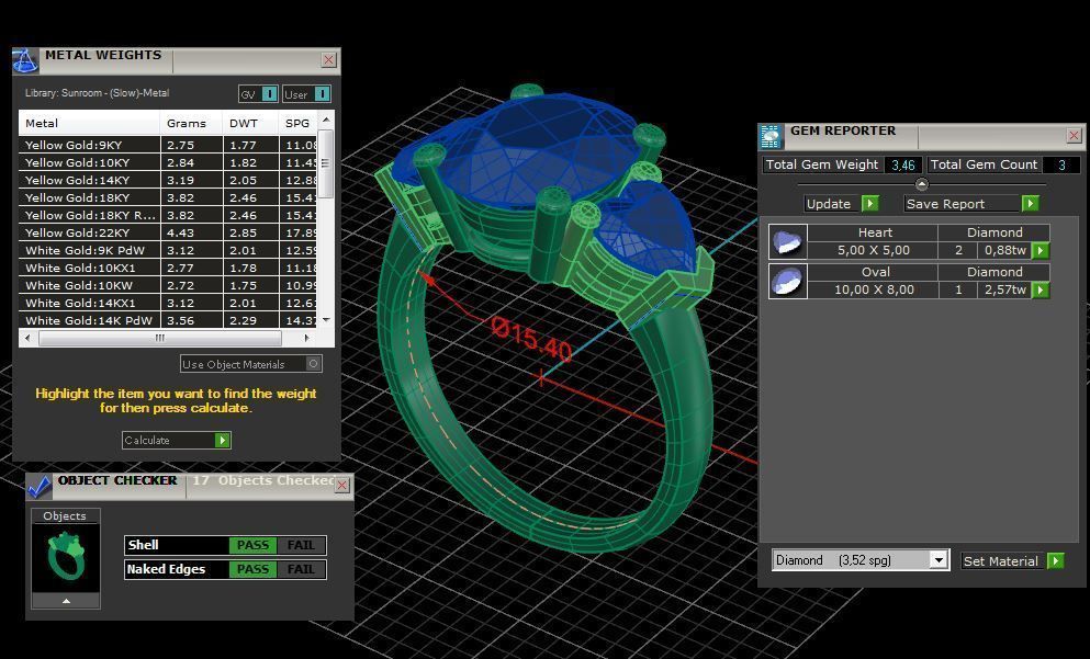 Three gemstone pack ring  3D Model Collection_25