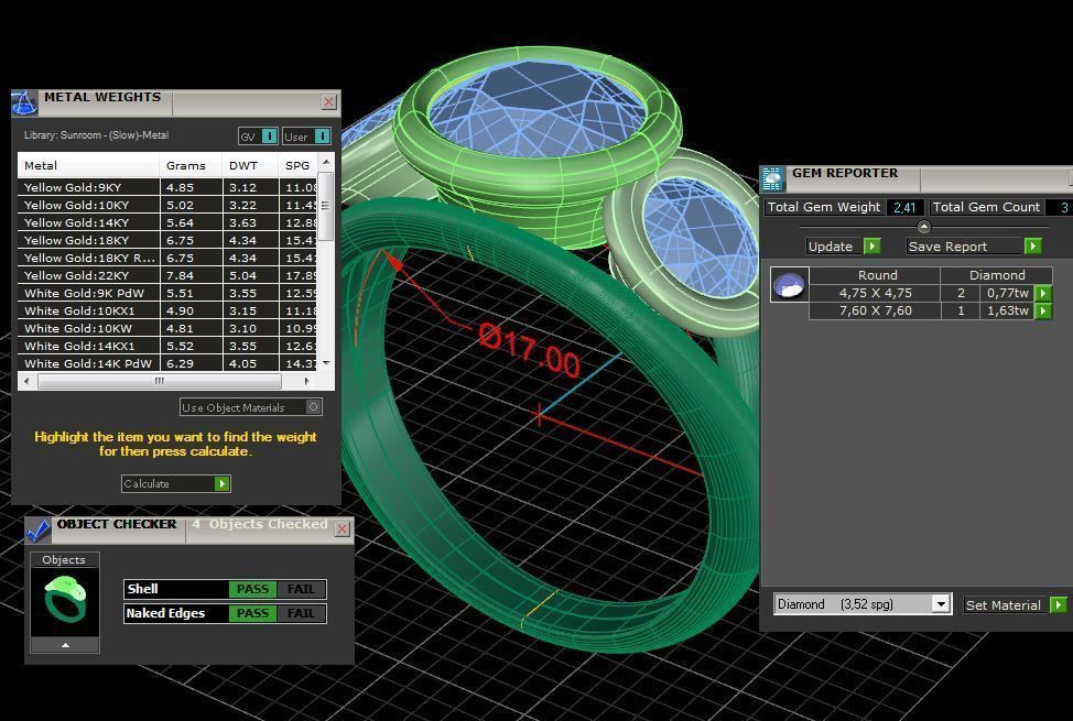 Three gemstone pack ring  3D Model Collection_21
