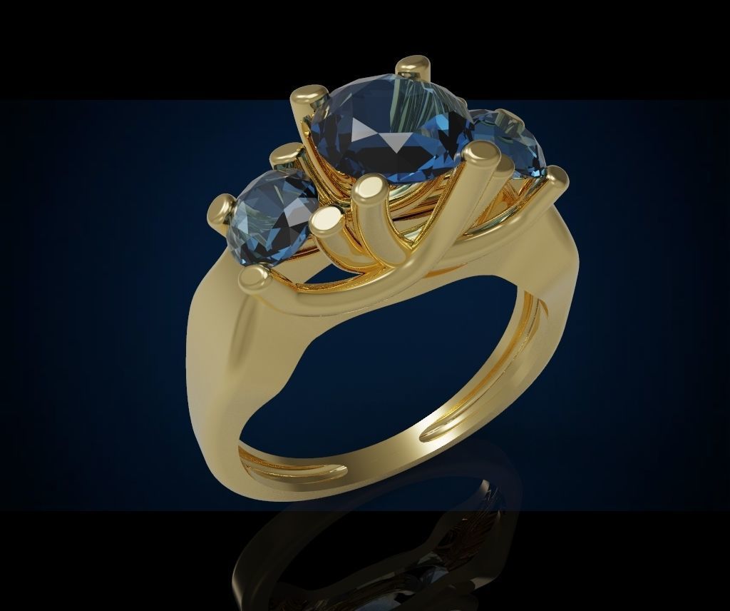 Three gemstone pack ring  3D Model Collection_52