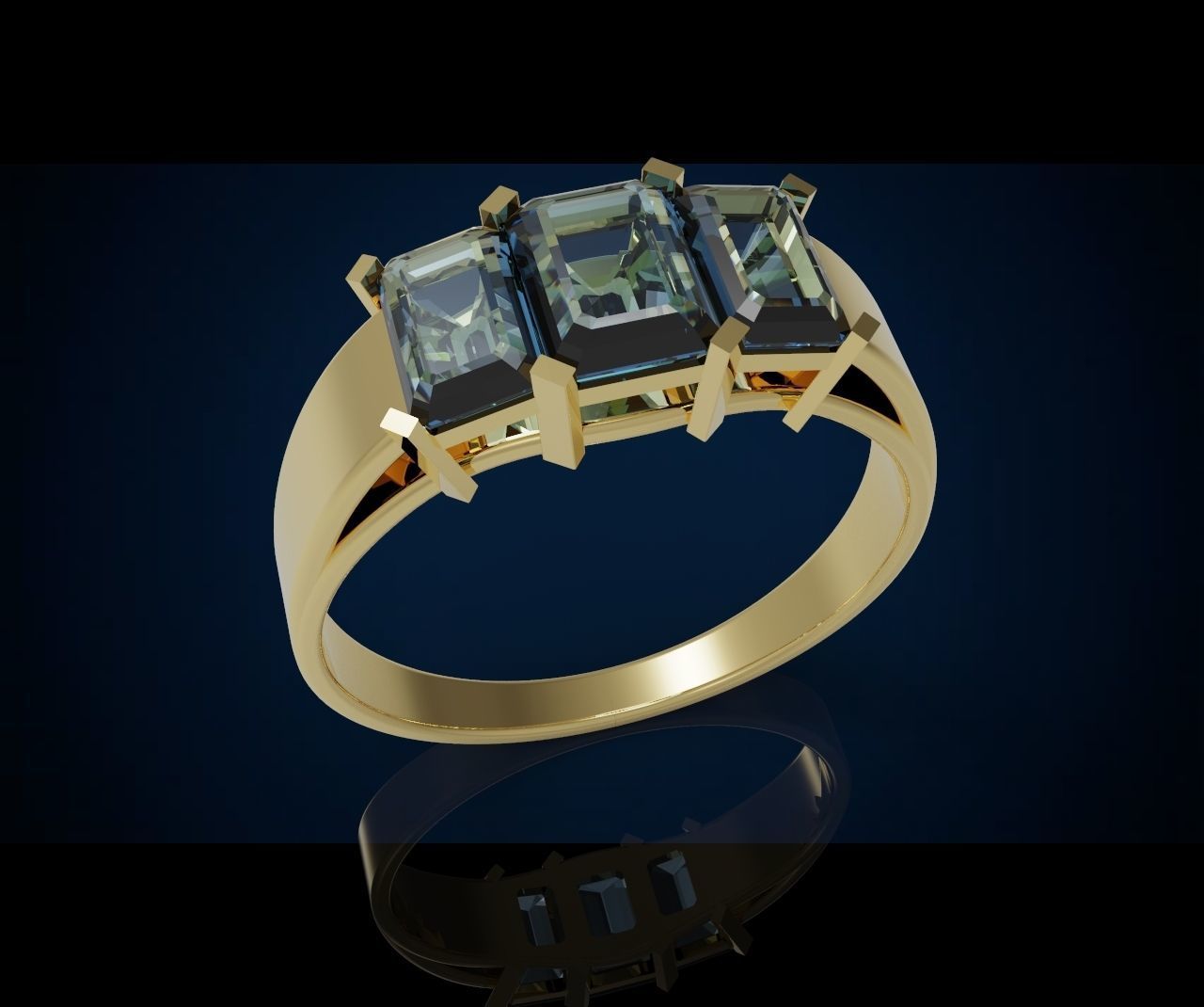 Three gemstone pack ring  3D Model Collection_28