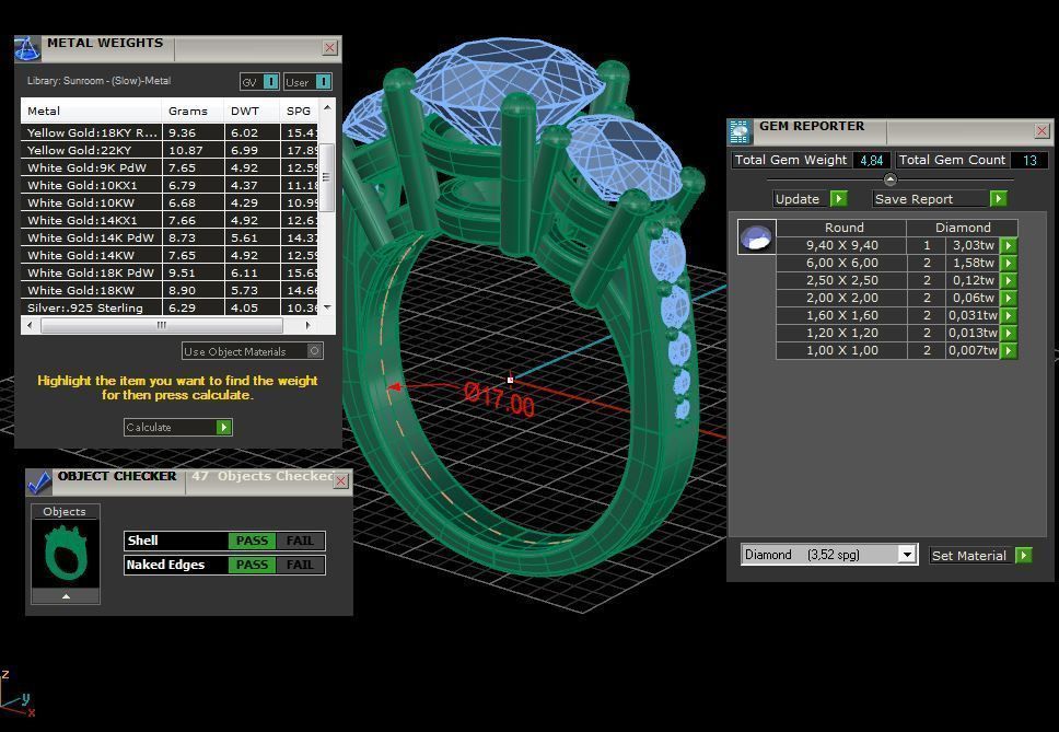 Three gemstone pack ring  3D Model Collection_45